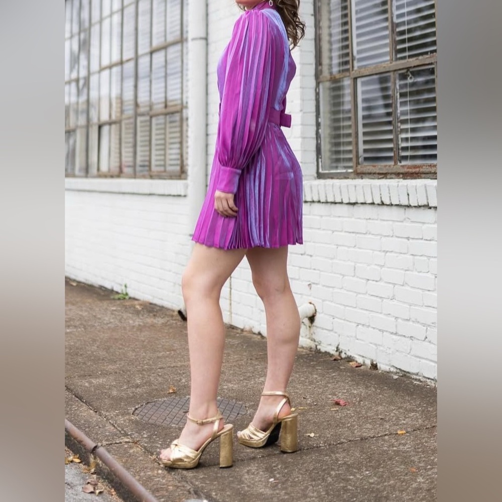 Fuchsia Dress with Pleats